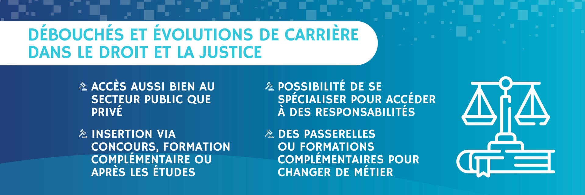 Débouchés et évolutions de carrière dans le droit et la justice