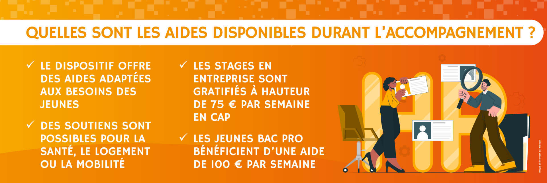 Les aides disponibles durant le parcours