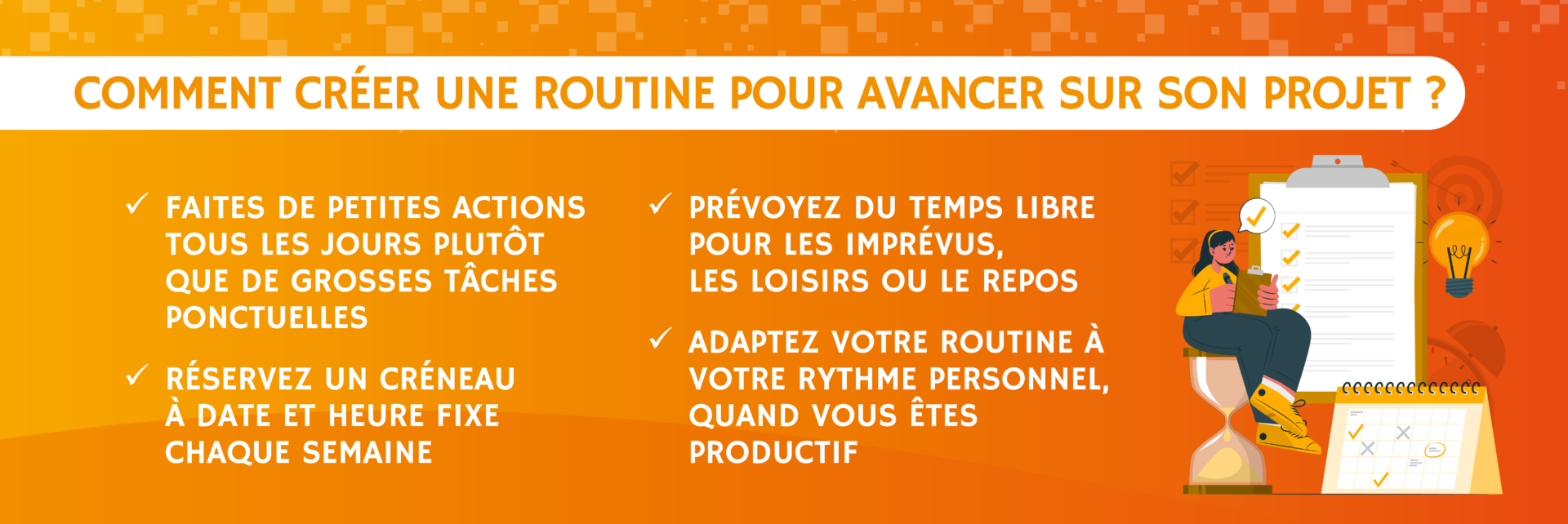 infographie donnant des conseils pour créer un plan d'actions efficace
