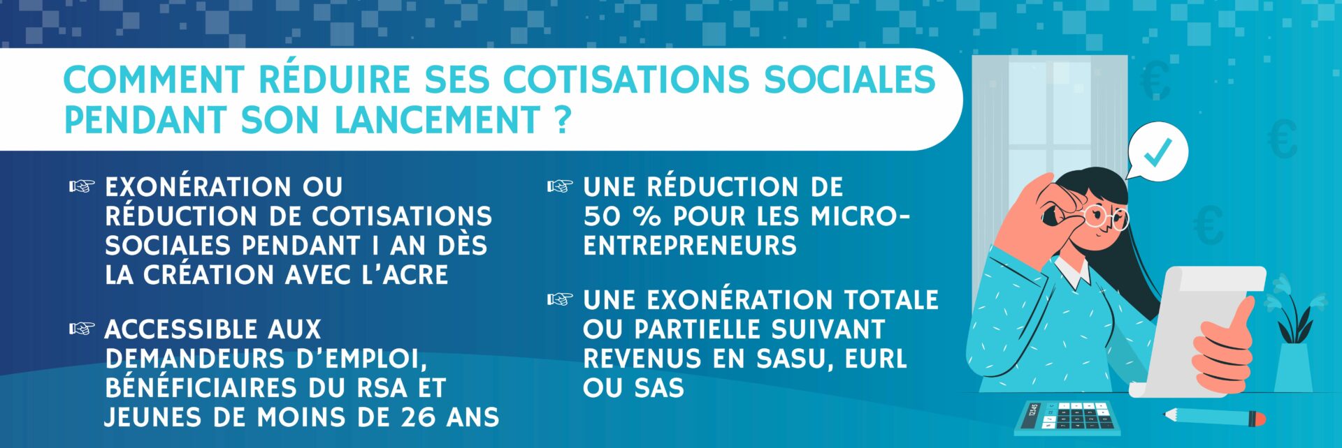 ACRE exonération totale ou partielle cotisations sociales pendant création entreprise
