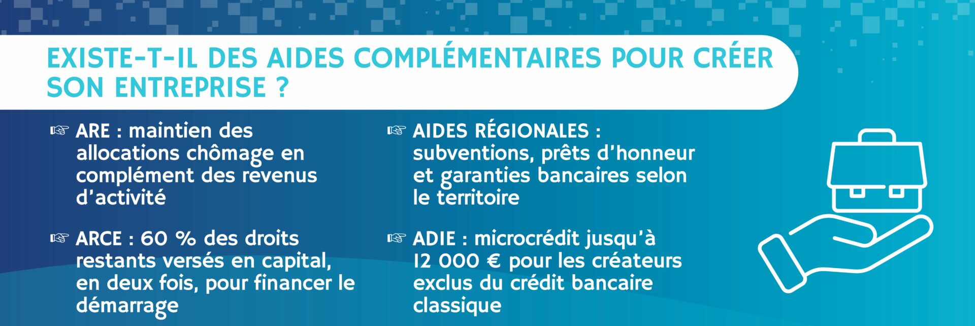 aides à la création d’entreprise ARA ARCE et ADIE