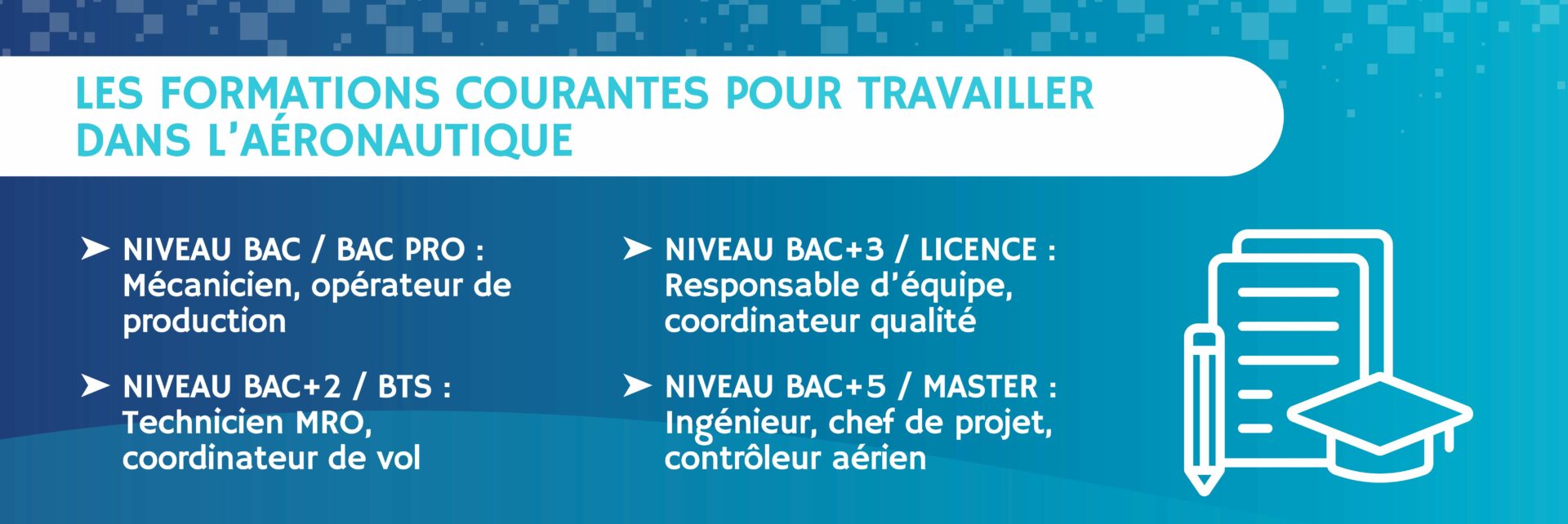 formations courantes aéronautique bac pro BTS licence master